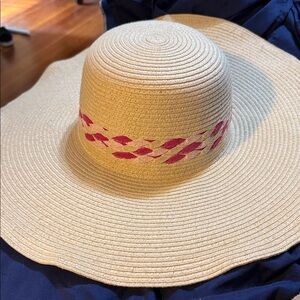 Nautica Beige Sun Hat with Pink Accents